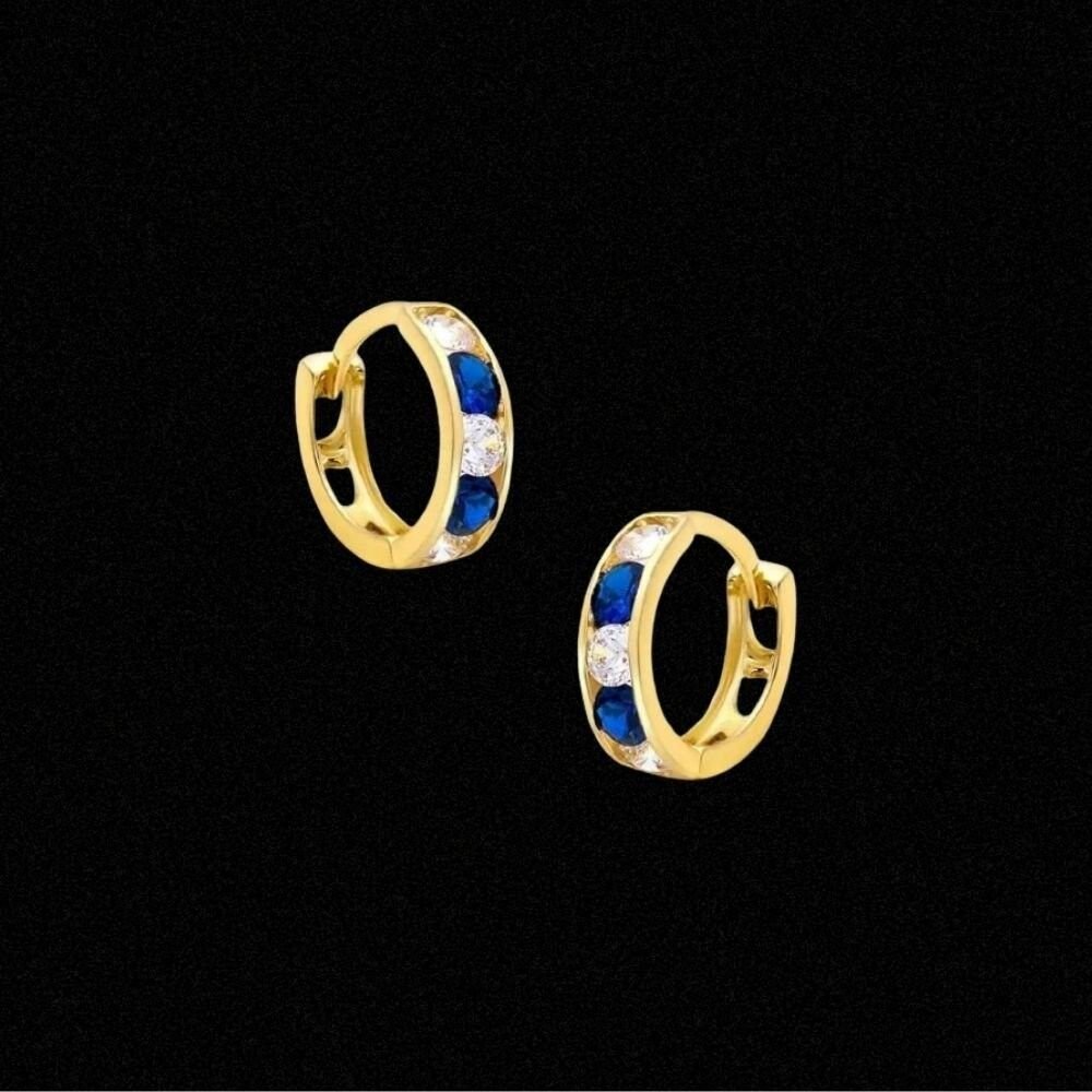 14 Ayar Altın Taşlı Motifli Çocuk Küpesi