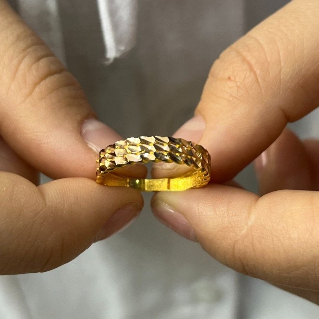 14 AYAR ALTIN 3 SIRA BURMA YÜZÜK - Görsel 3