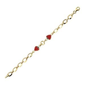 14 Ayar Altın Çilekli Çocuk Künyesi