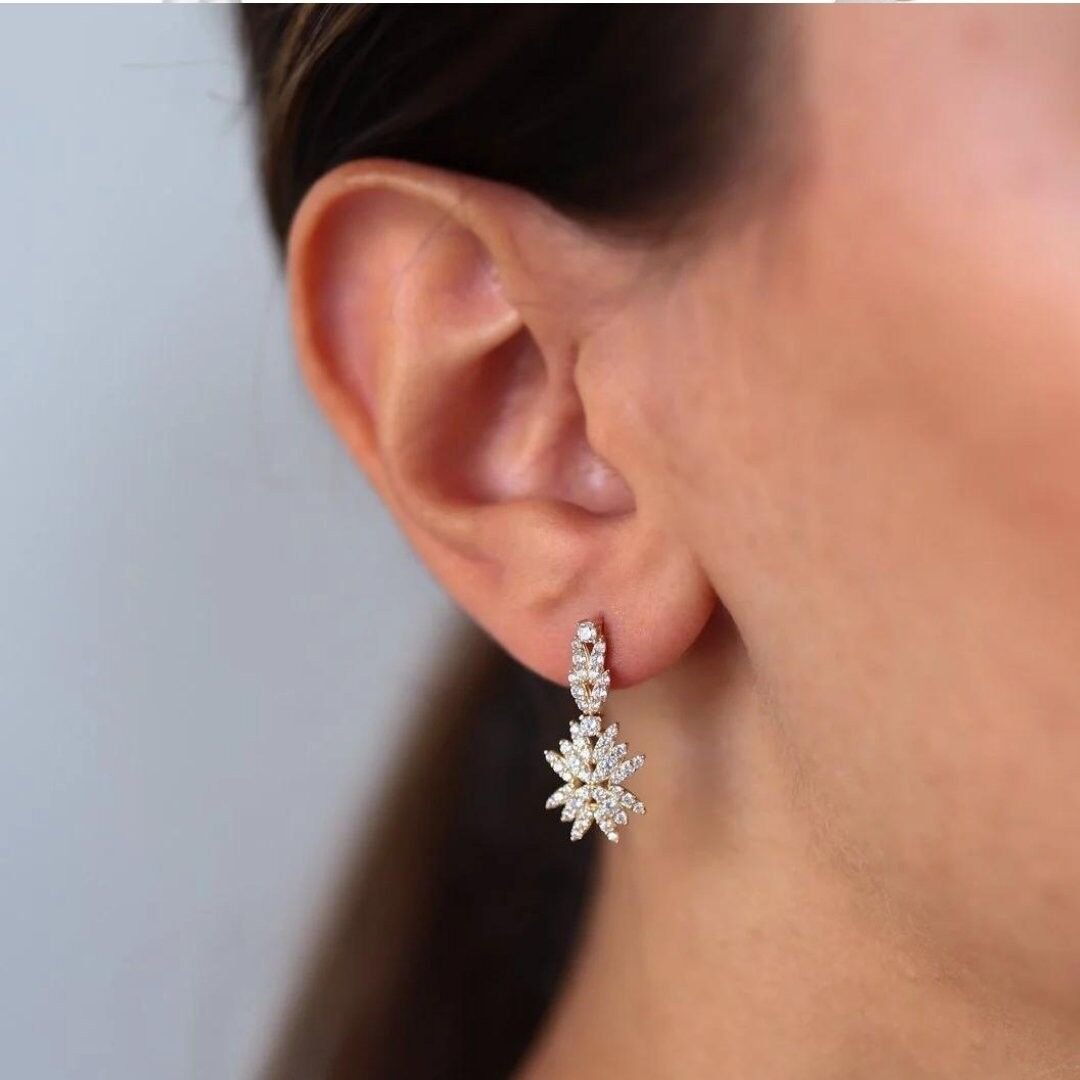 14 Ayar Altın Sarı Trapez Damla Set Takımı - Görsel 3