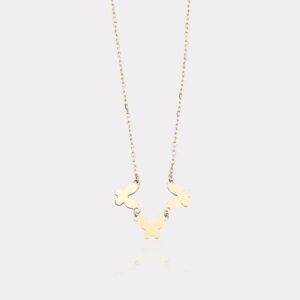 14 Ayar Altın 3'lü Kelebek Kolye