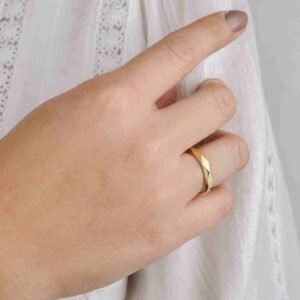 14 Ayar Altın Piramit Sade Yüzük