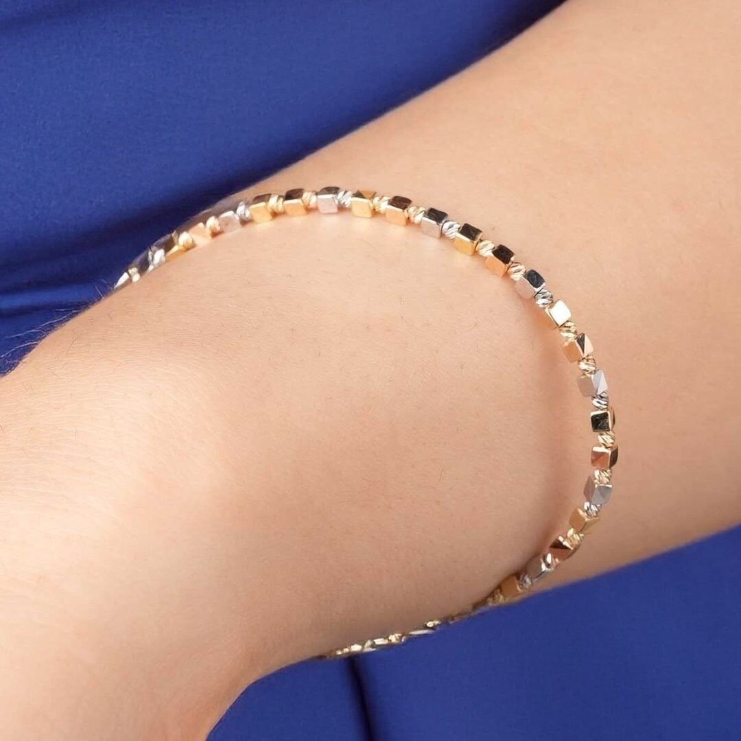 14 Ayar Altın 3 Renkli Dorika Kelepçe