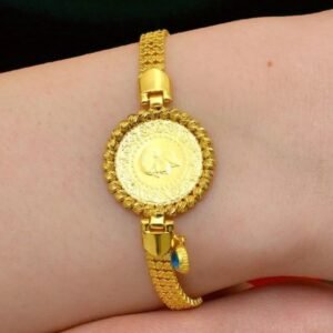 14 Ayar Altın Üç Sıralı Çeyrekli Bileklik