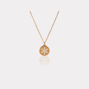 14 Ayar Altın Kar Tanesi Plaka Kolye