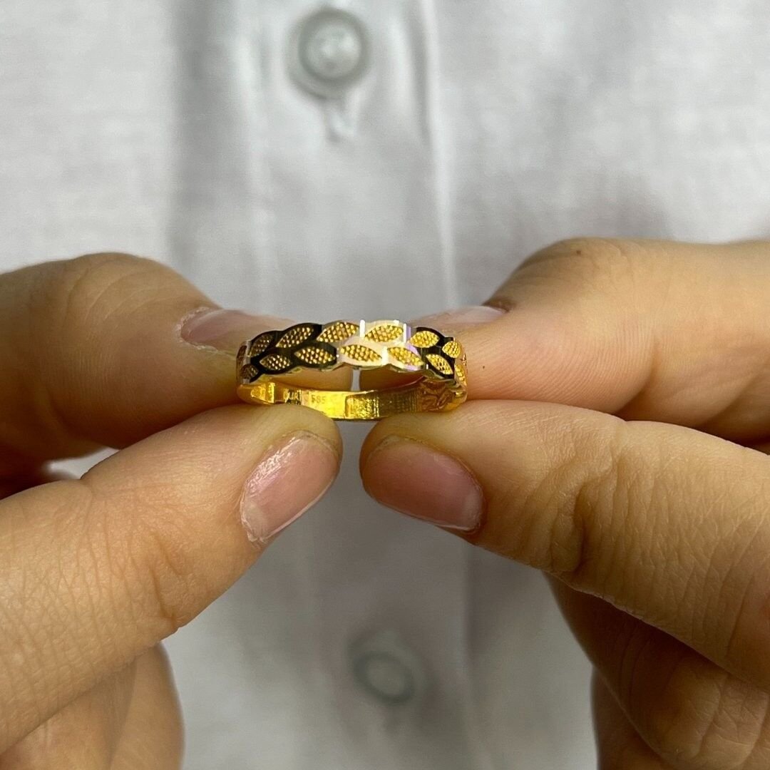 14 AYAR ALTIN ÇİFTLİ BAŞAK YÜZÜK - Görsel 3